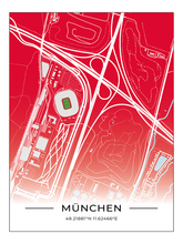 Stadion Poster München, Fußball Karte, Fußball Poster