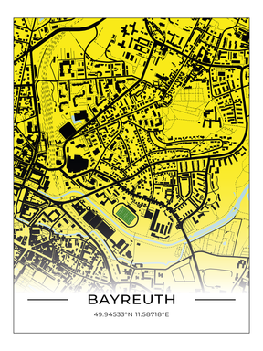 Stadion Poster Bayreuth, Fußball Karte, Fußball Poster