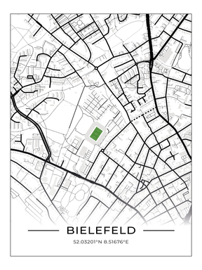 Stadion Poster Bielefeld, Fußball Karte, Fußball Poster