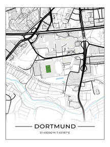 Stadion Poster Dortmund, Fußball Karte, Fußball Poster