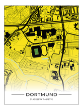 Stadion Poster Dortmund, Fußball Karte, Fußball Poster