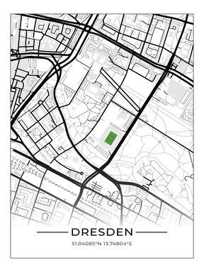 Stadion Poster Dresden, Fußball Karte, Fußball Poster