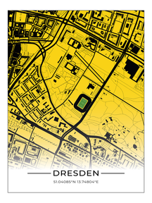 Stadion Poster Dresden, Fußball Karte, Fußball Poster