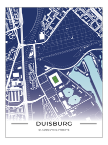 Stadion Poster Duisburg, Fußball Karte, Fußball Poster
