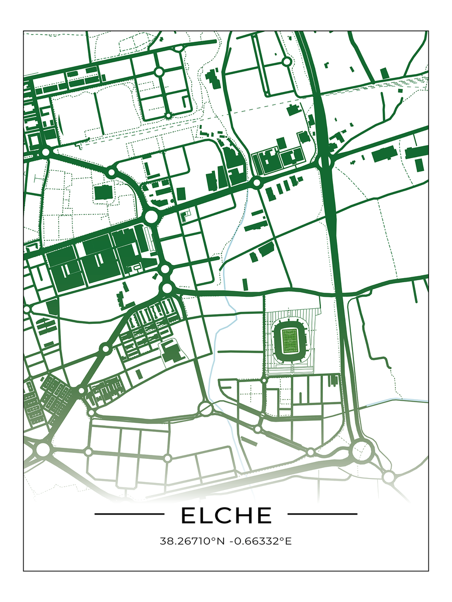 Stadion Poster Elche, Stadion Karte Elche, Fußball Karte, Fußball ...