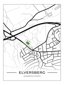 Stadion Poster Elversberg, Fußball Karte, Fußball Poster