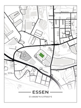 Stadion Poster Essen, Fußball Karte, Fußball Poster