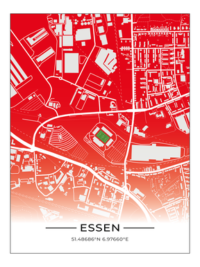 Stadion Poster Essen, Fußball Karte, Fußball Poster