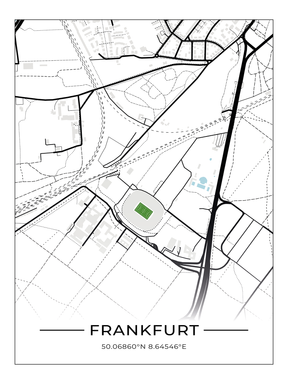 Stadion Poster Frankfurt, Fußball Karte, Fußball Poster
