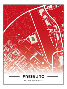 Stadion Poster Freiburg, Fußball Karte, Fußball Poster