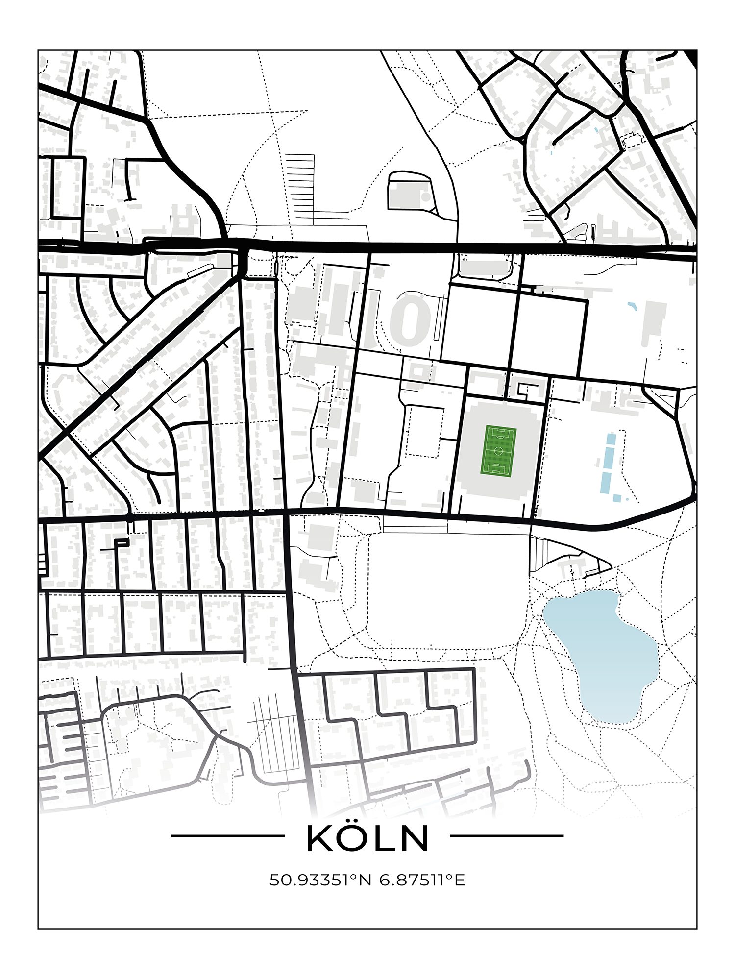 Stadion Poster Köln, Fußball Karte, Fußball Poster
