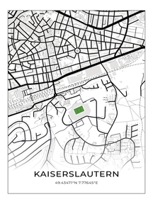 Stadion Poster Kaiserslautern, Fußball Karte, Fußball Poster