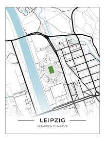 Stadion Poster Leipzig, Fußball Karte, Fußball Poster