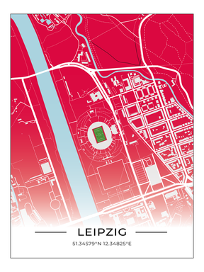 Stadion Poster Leipzig, Fußball Karte, Fußball Poster