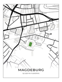 Stadion Poster Magdeburg, Fußball Karte, Fußball Poster