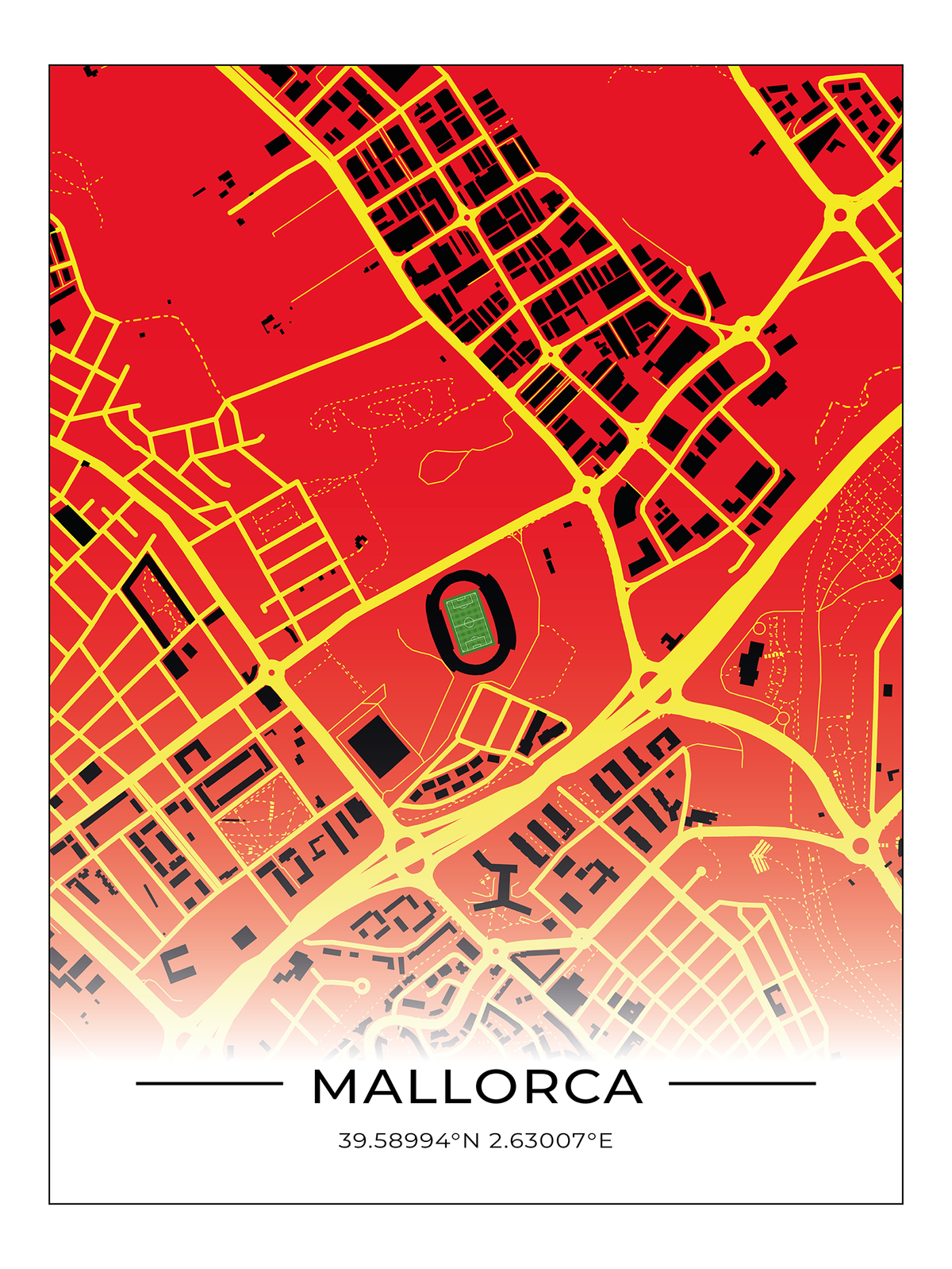 Majorca Stadium Map Stadion Poster Mallorca, Stadion Karte Mallorca, Fußball Karte, Fußball ...