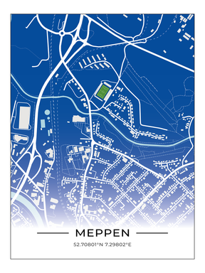 Stadion Poster Meppen, Fußball Karte, Fußball Poster
