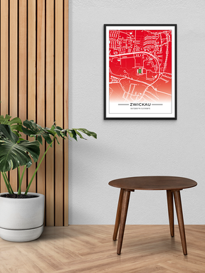 Stadion Poster Zwickau, Fußball Karte, Fußball Poster