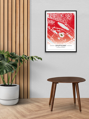 Stadion Poster Stuttgart, Fußball Karte, Fußball Poster