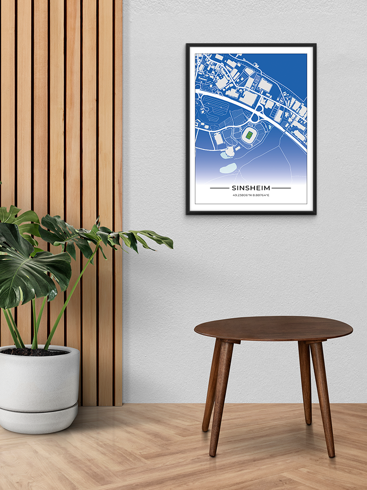 Stadion Poster Sinsheim (Hoffenheim), Fußball Karte, Fußball Poster
