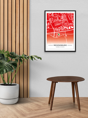 Stadion Poster Regensburg, Fußball Karte, Fußball Poster
