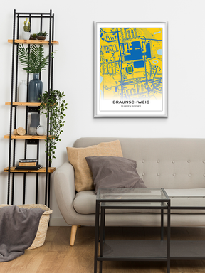 Stadion Poster Braunschweig, Fußball Karte, Fußball Poster