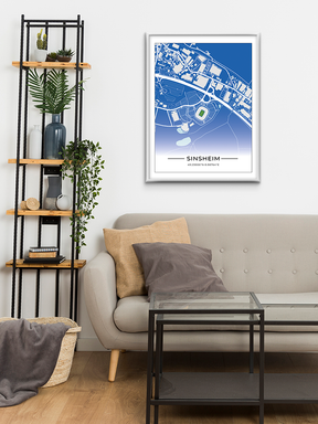 Stadion Poster Sinsheim (Hoffenheim), Fußball Karte, Fußball Poster