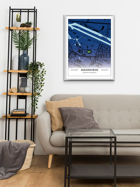 Stadion Poster Mannheim, Fußball Karte, Fußball Poster