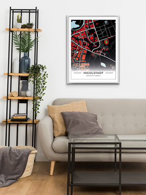 Stadion Poster Ingolstadt, Fußball Karte, Fußball Poster