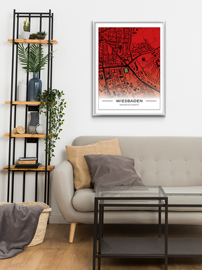 Stadion Poster Wiesbaden, Fußball Karte, Fußball Poster