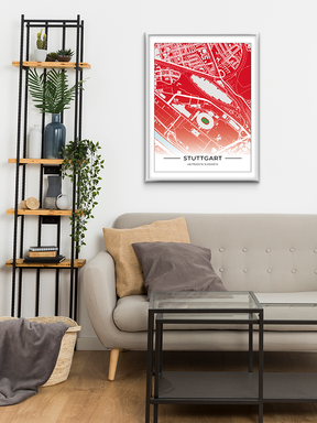 Stadion Poster Stuttgart, Fußball Karte, Fußball Poster