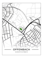 Stadion Poster Offenbach, Fußball Karte, Fußball Poster