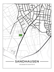 Stadion Poster Sandhausen, Fußball Karte, Fußball Poster