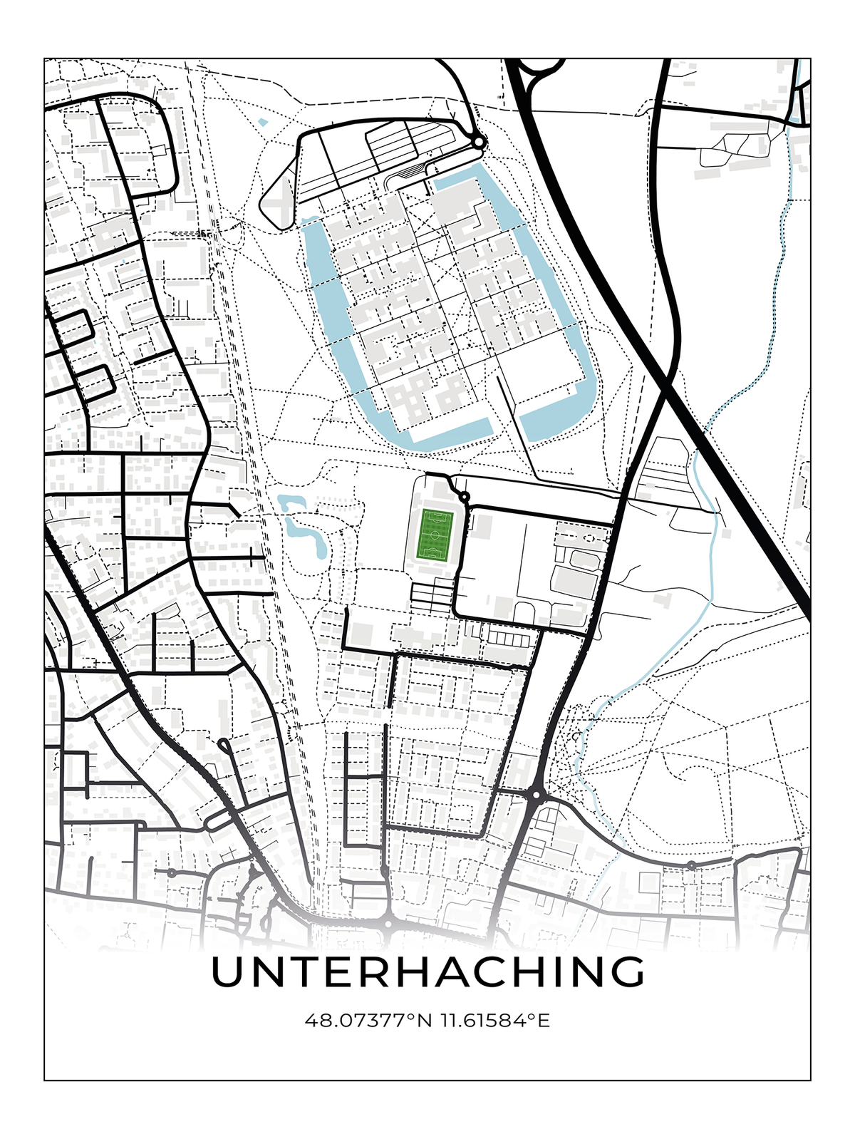 Stadion Poster Unterhaching, Stadion Karte Haching, Fußball Karte ...