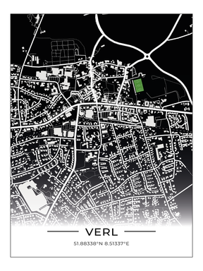 Stadion Poster Verl, Fußball Karte, Fußball Poster