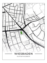 Stadion Poster Wiesbaden, Fußball Karte, Fußball Poster