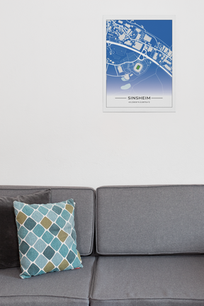 Stadion Poster Sinsheim (Hoffenheim), Fußball Karte, Fußball Poster